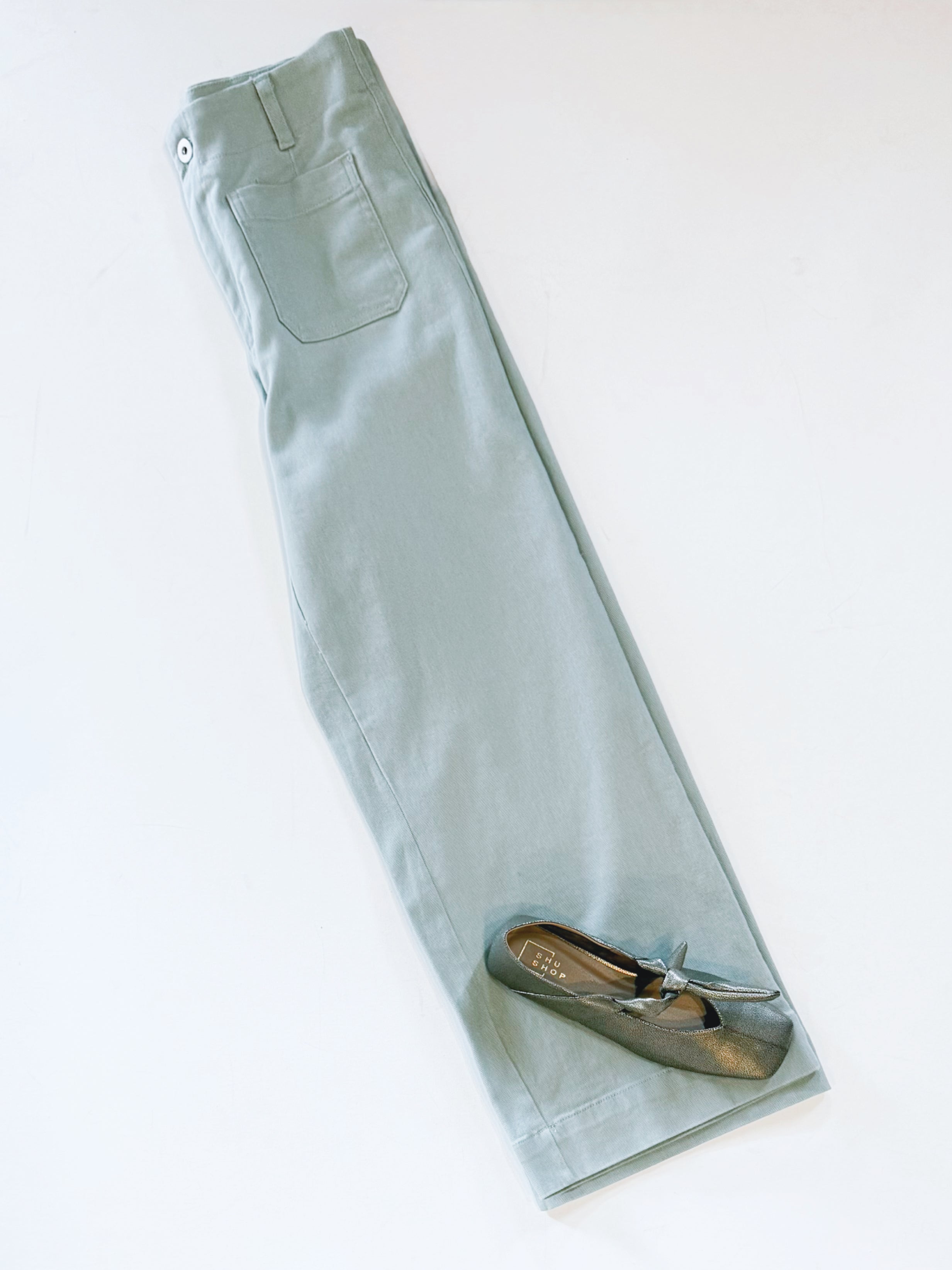 DUSTY SAGE STRETCH DENIM