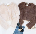 FOXY CROPPED FUR (TAUPE)
