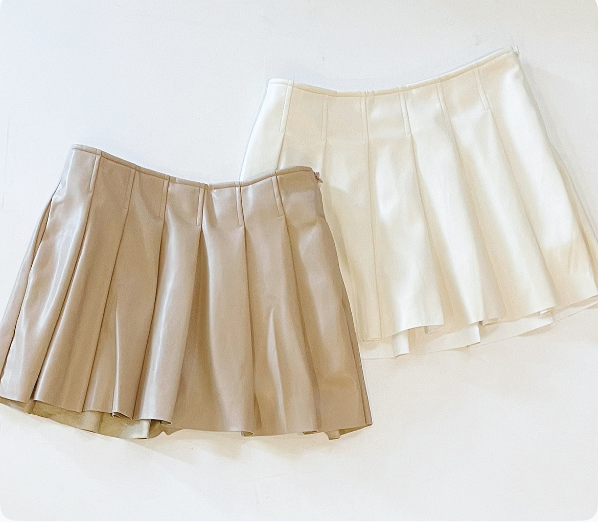 School Girl Pleated Skort (Ivory)