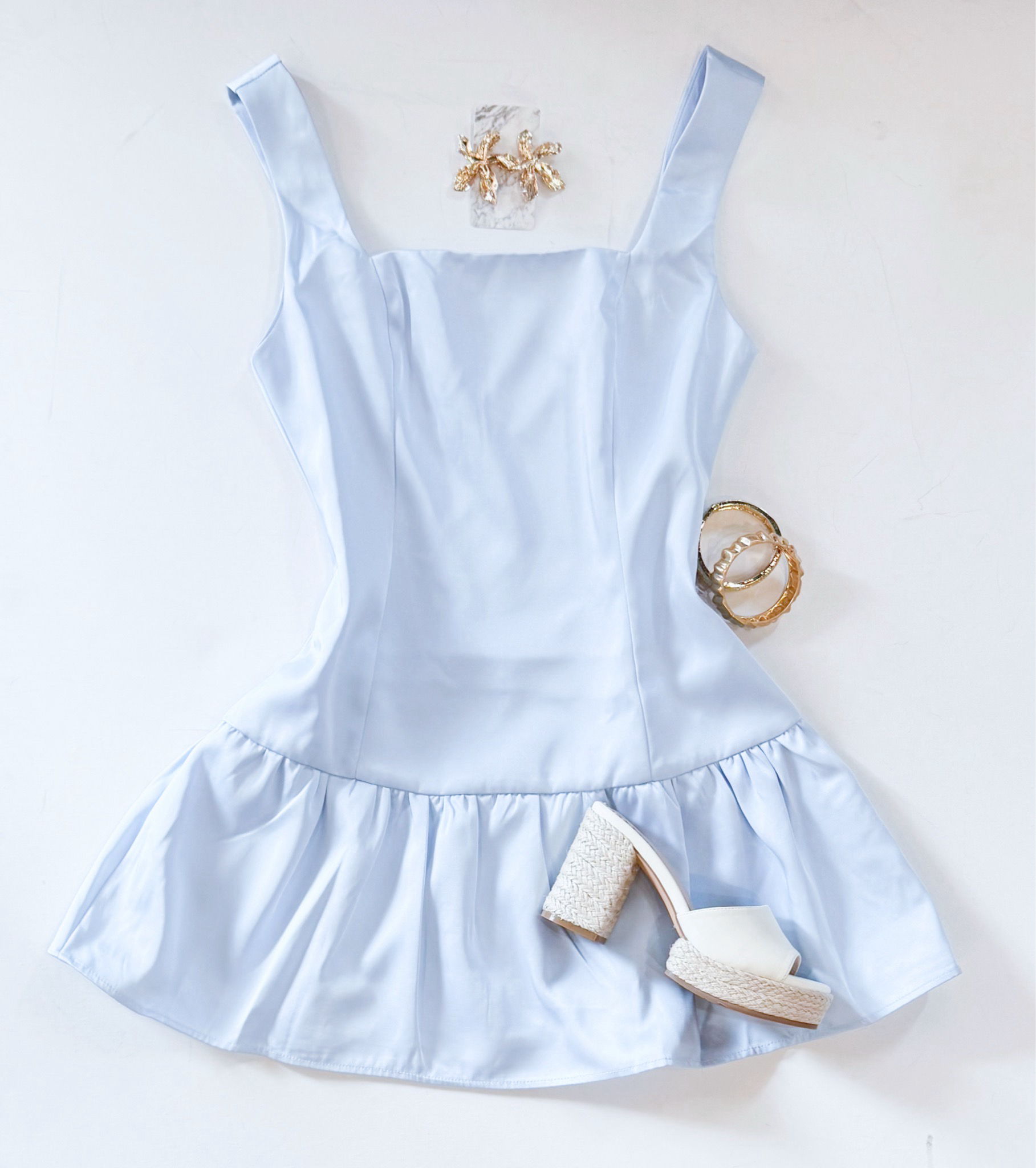Powder Blue Drop Waist Dress