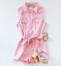 Perfectly Pink Denim Romper