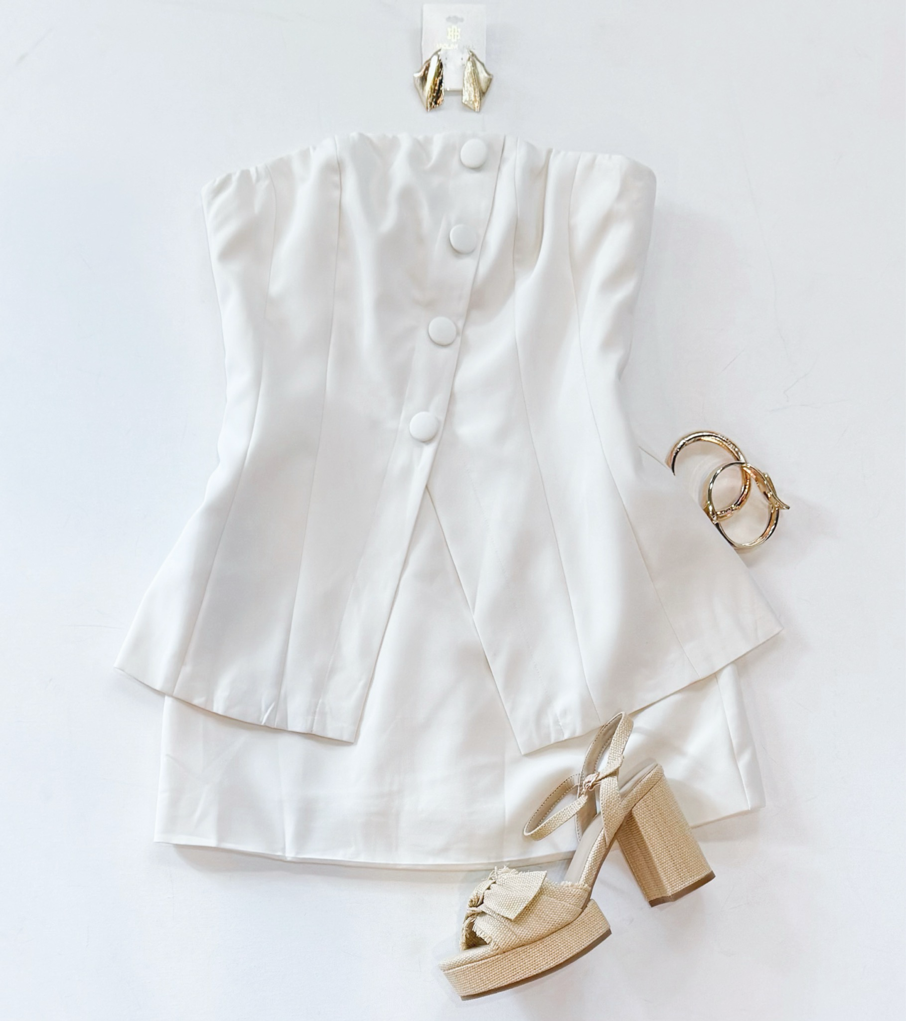 All Business Beige Romper