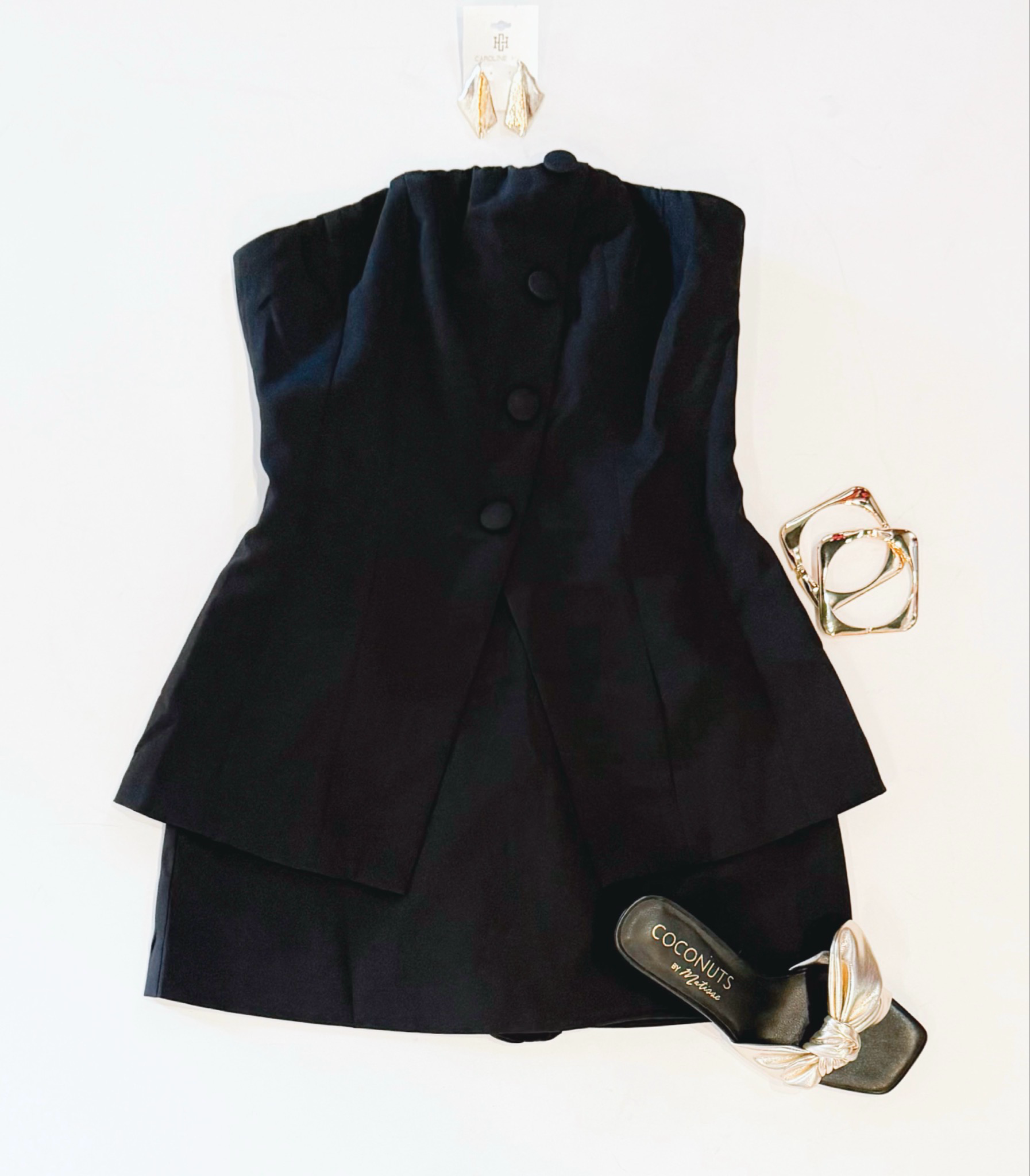 All Business Strapless Romper