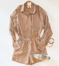 Caramel Stripe Short Set