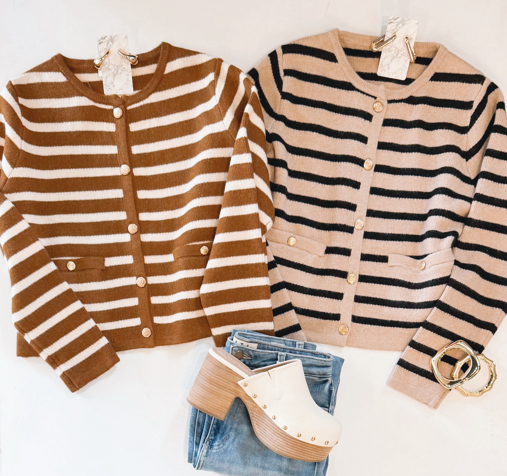 Kate Classic Cardi (Caramel/Cream)