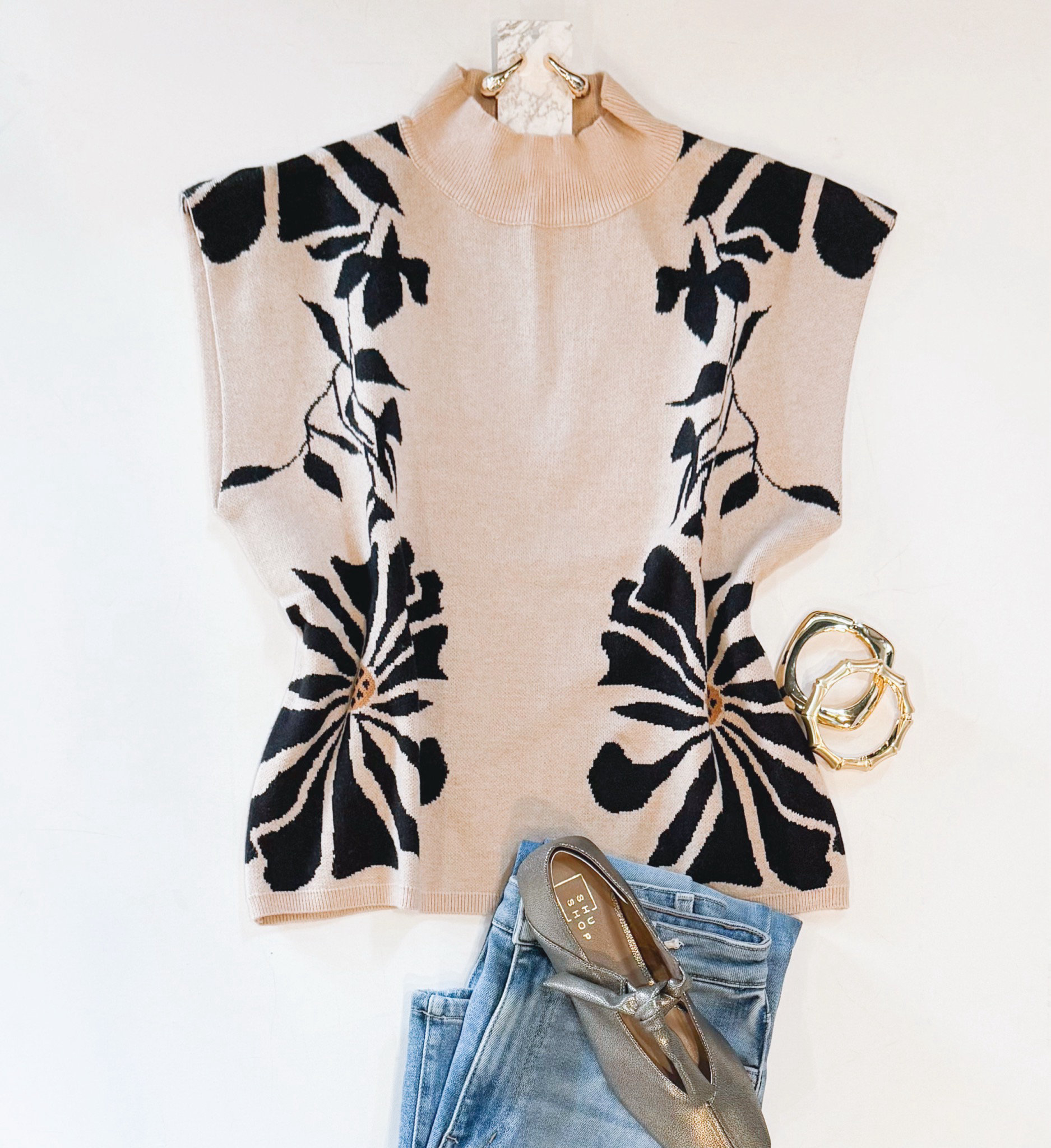 Fall Blooms Mockneck Knit
