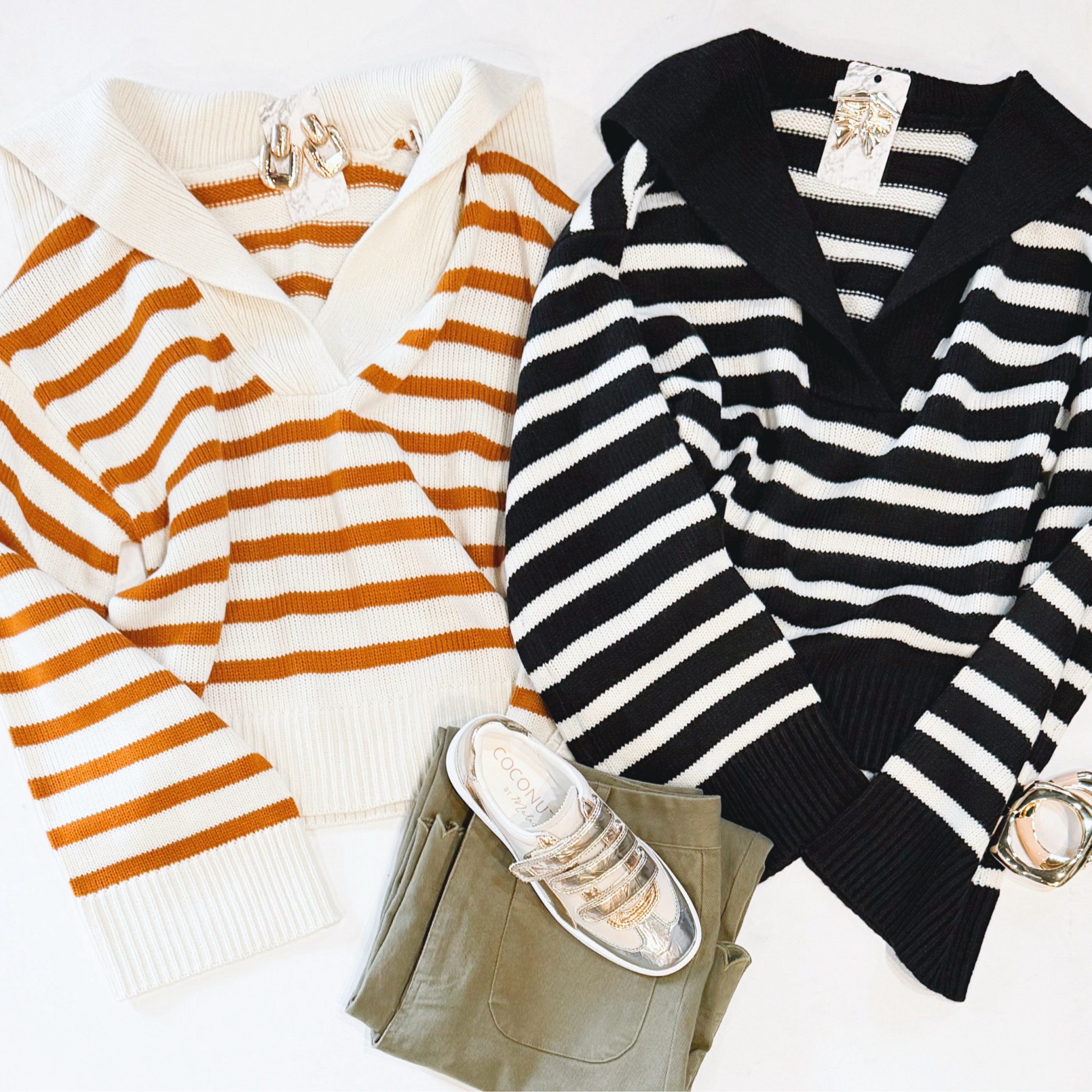 So Chill Stripe Sweater (Black)
