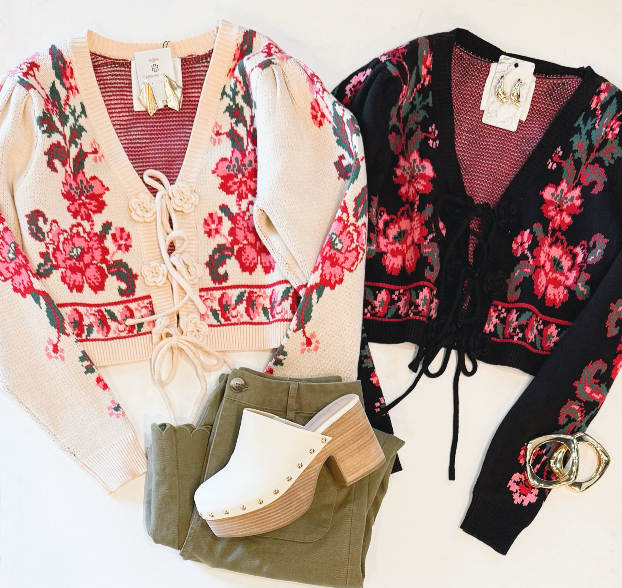 Vivian Floral Cardi (Black)