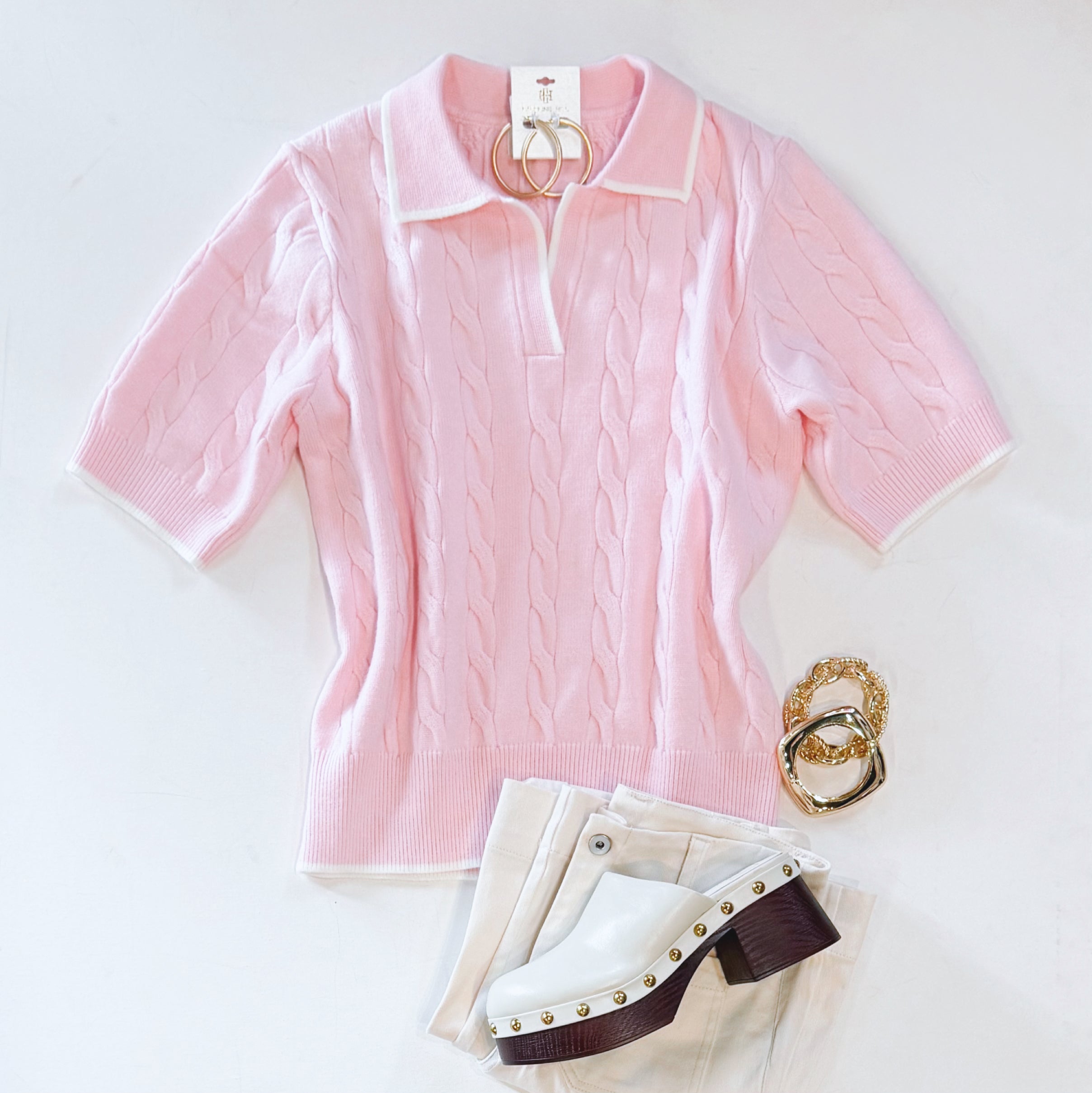 SOFTEST PINK CABLE KNIT