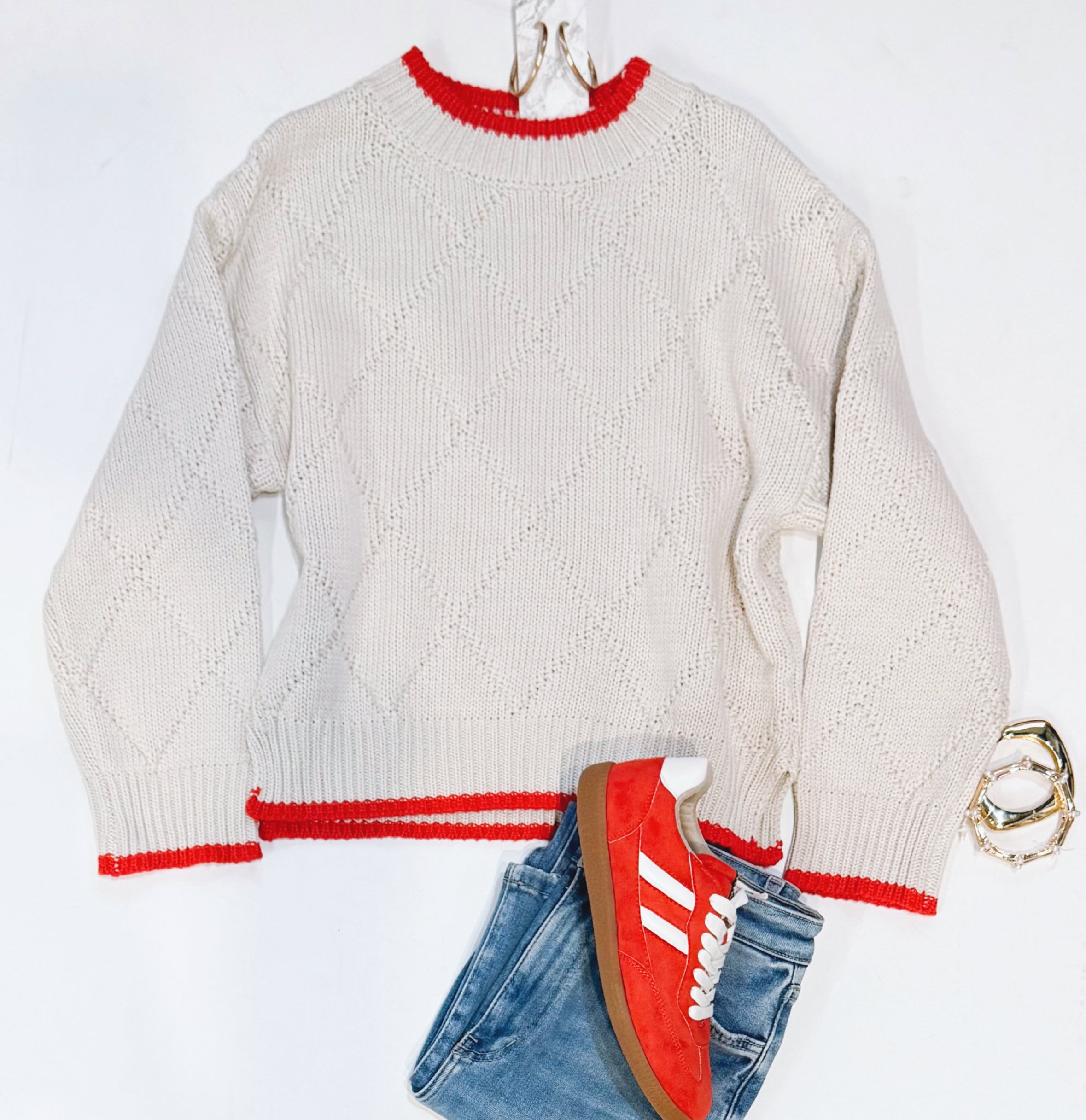 DECKING THE HALLS OATMEAL SWEATER