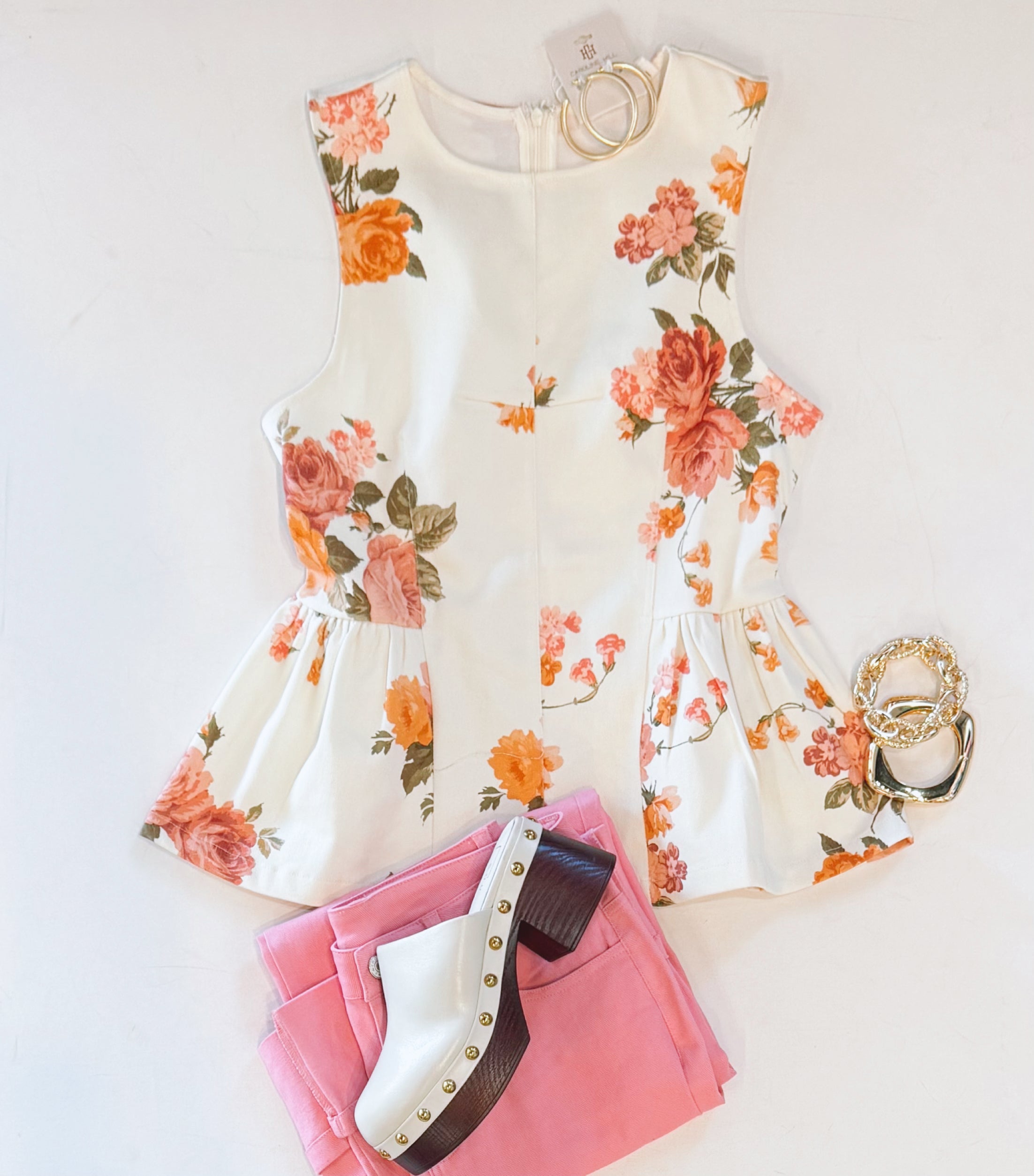 WILD FLOWER PEPLUM TOP