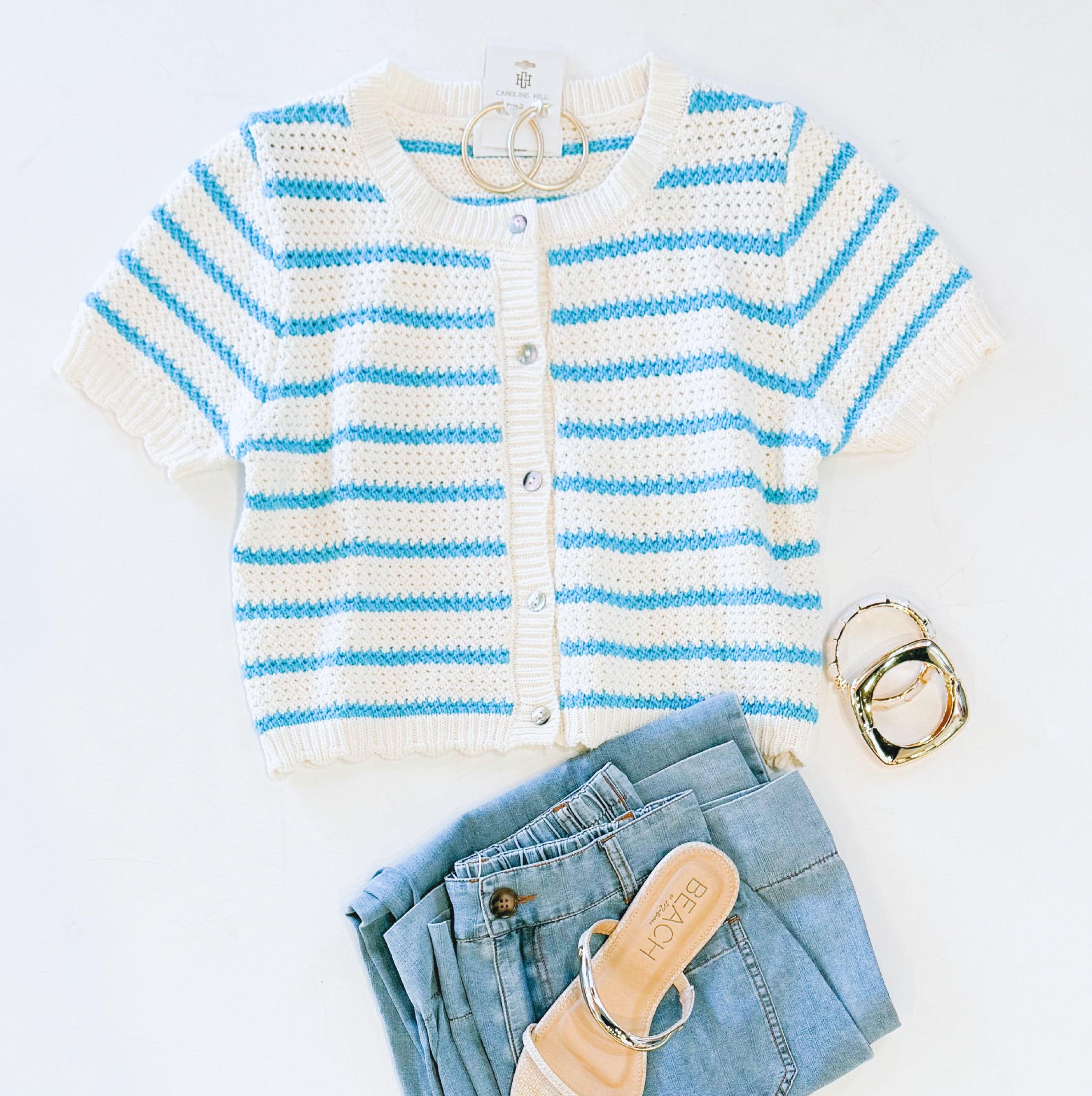 CUTIE CROCHET CARDI (OCEAN)