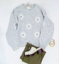 STITCHED DAISY SWEATER