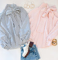 WORKING GIRL BLOUSE (NAVY)