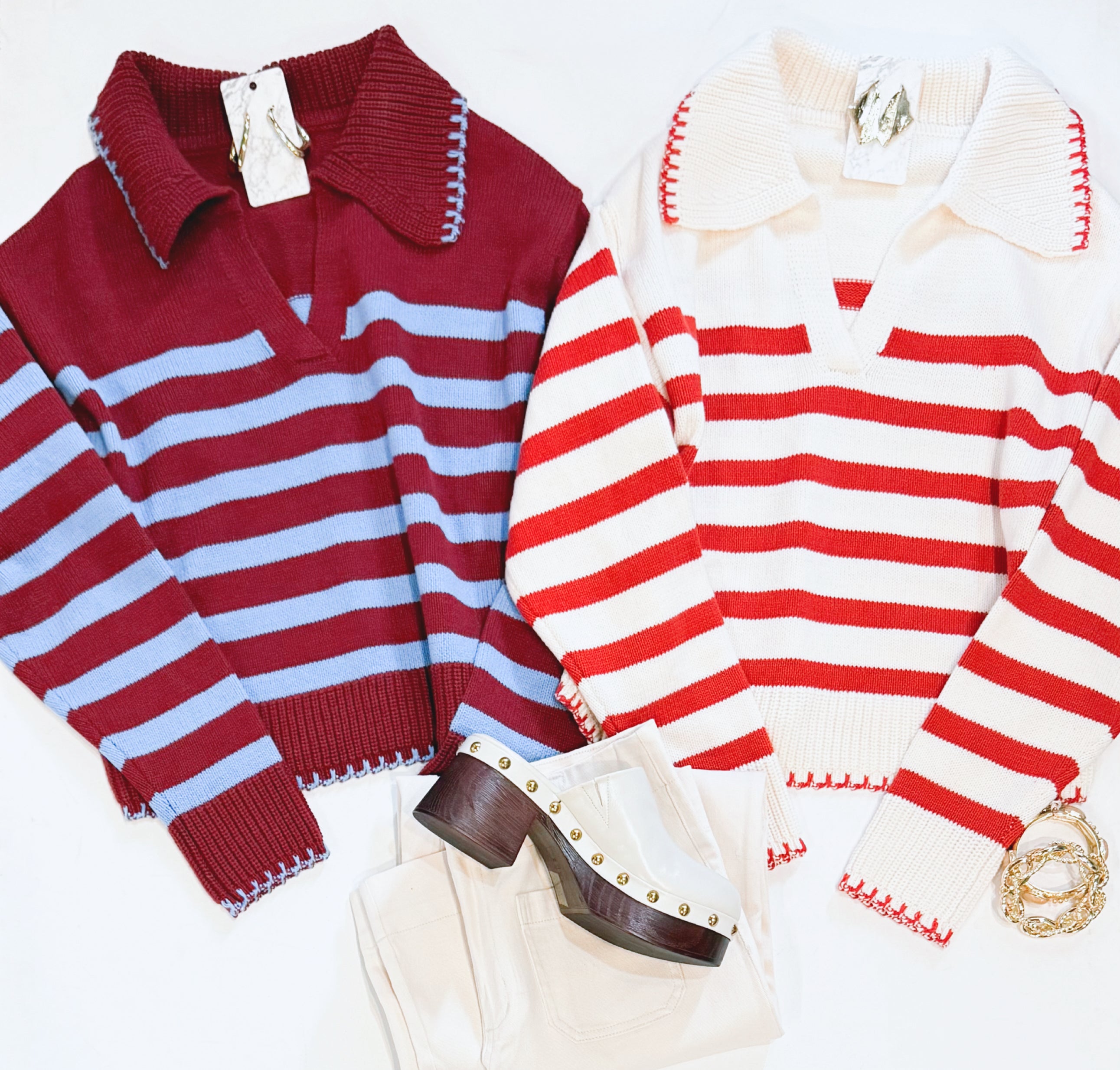 NANTUCKET COLLAR KNIT (CREAM)