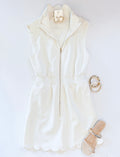 VANILLA CREAM SCALLOP DRESS