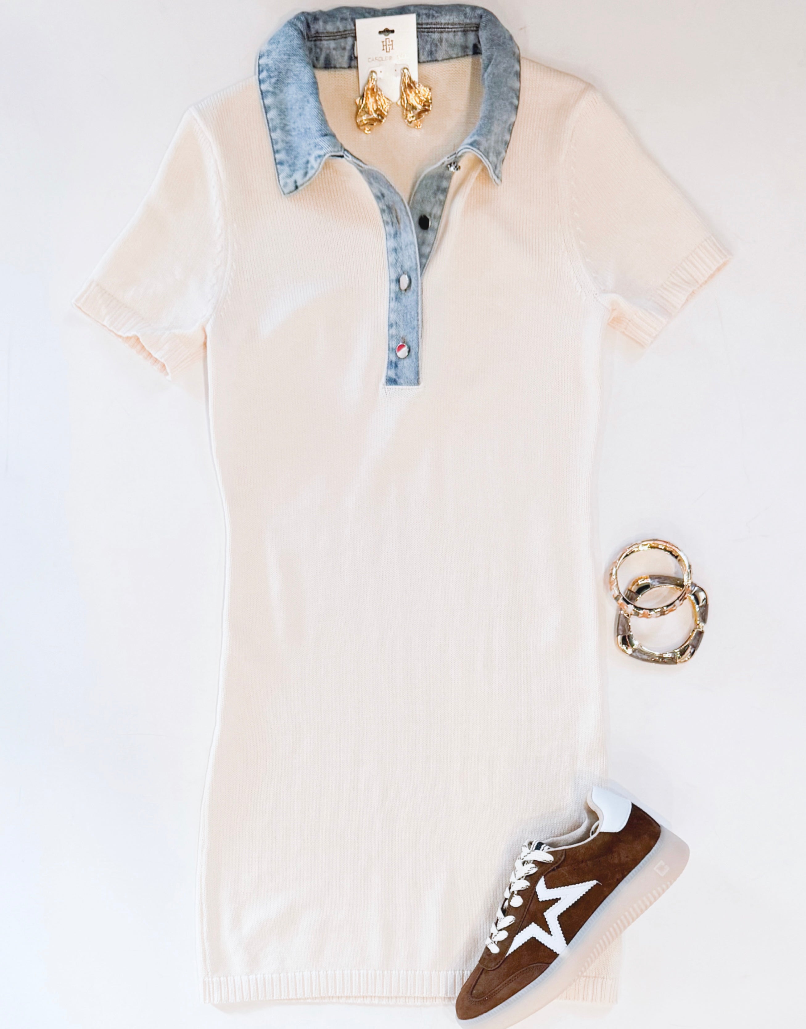 DENIM DOLL KNIT DRESS
