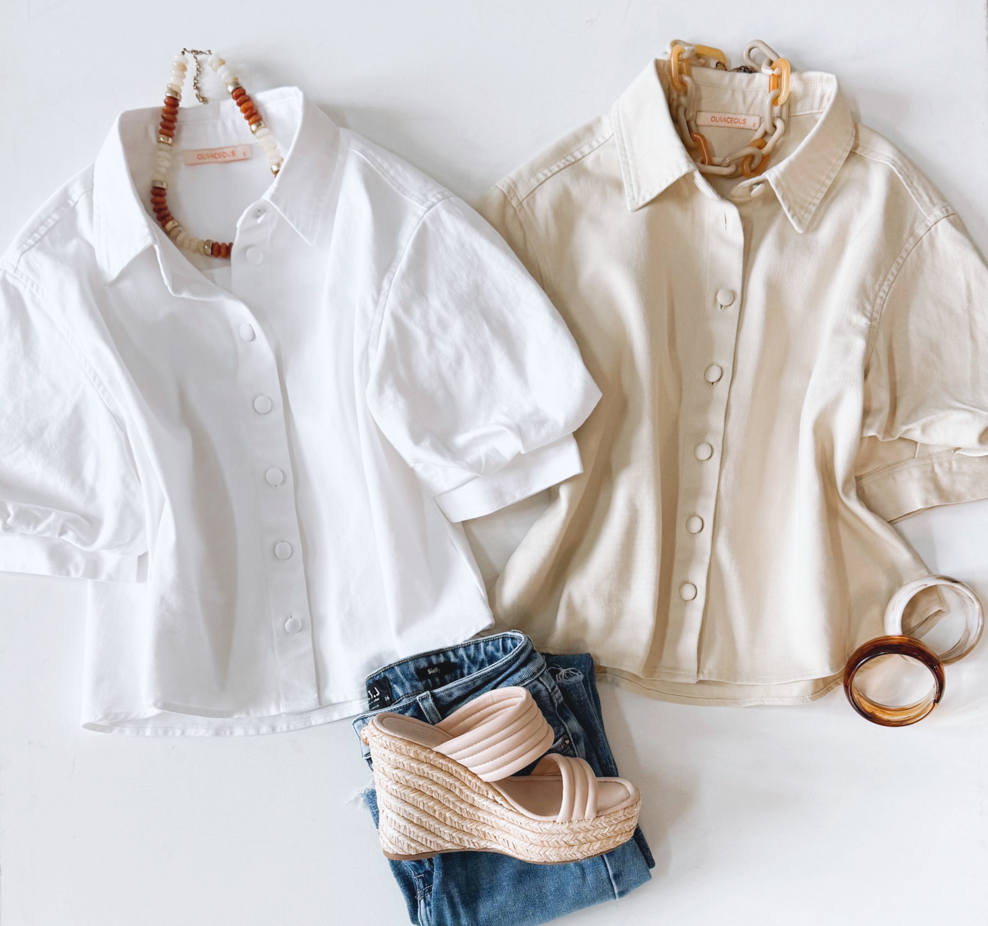 ALL BUSINESS DENIM BUTTONDOWN (TAN)