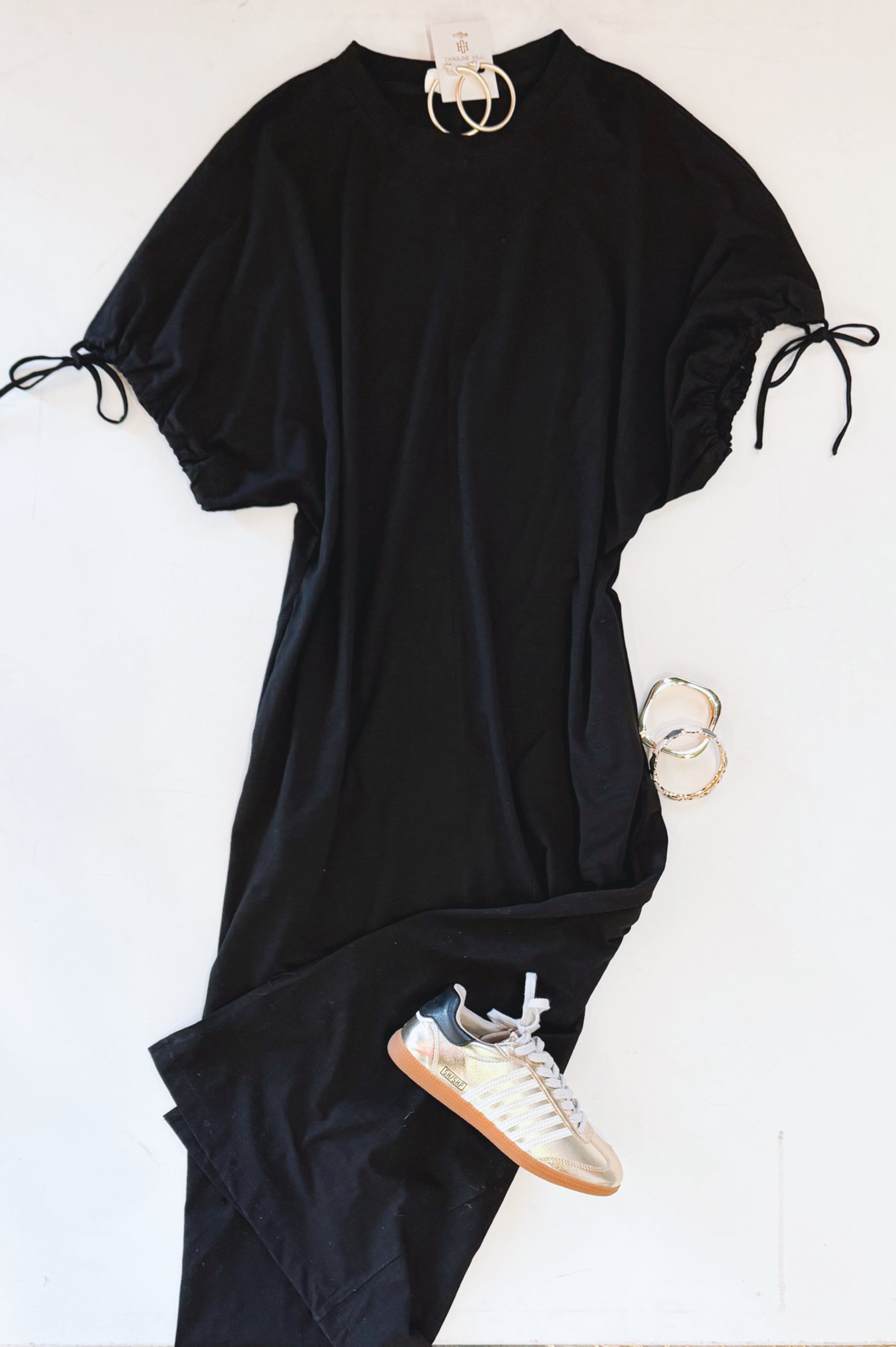 BLACK TSHIRT MIDI DRESS