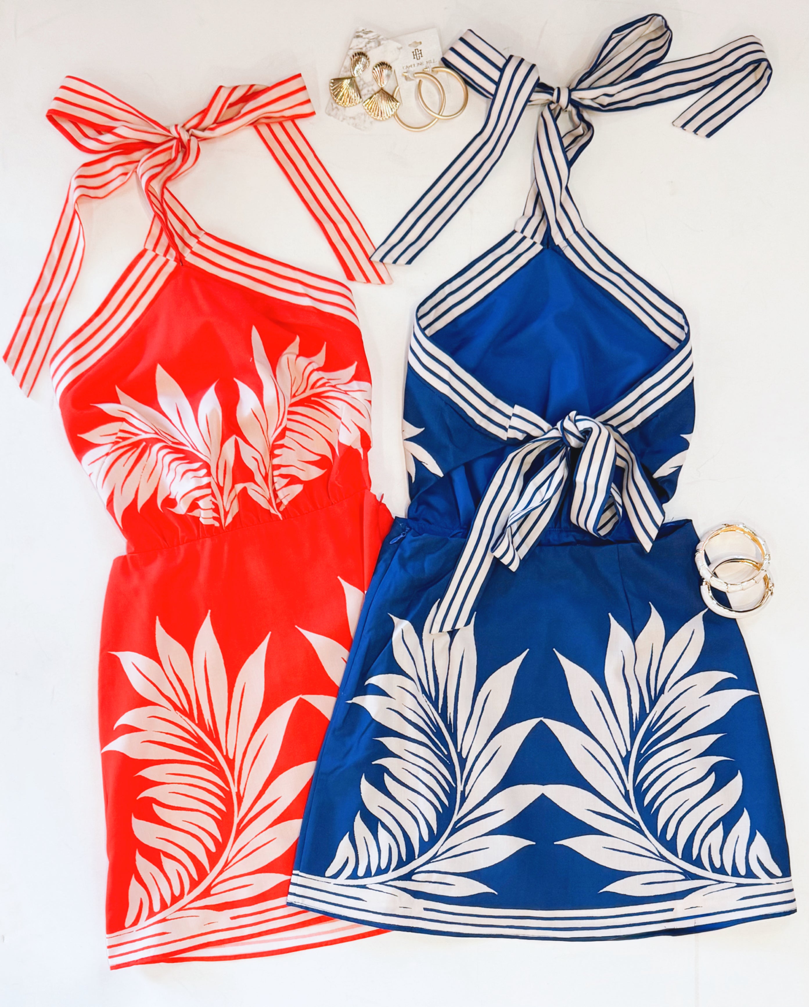 MAUI HALTER DRESS (HOT ORANGE)