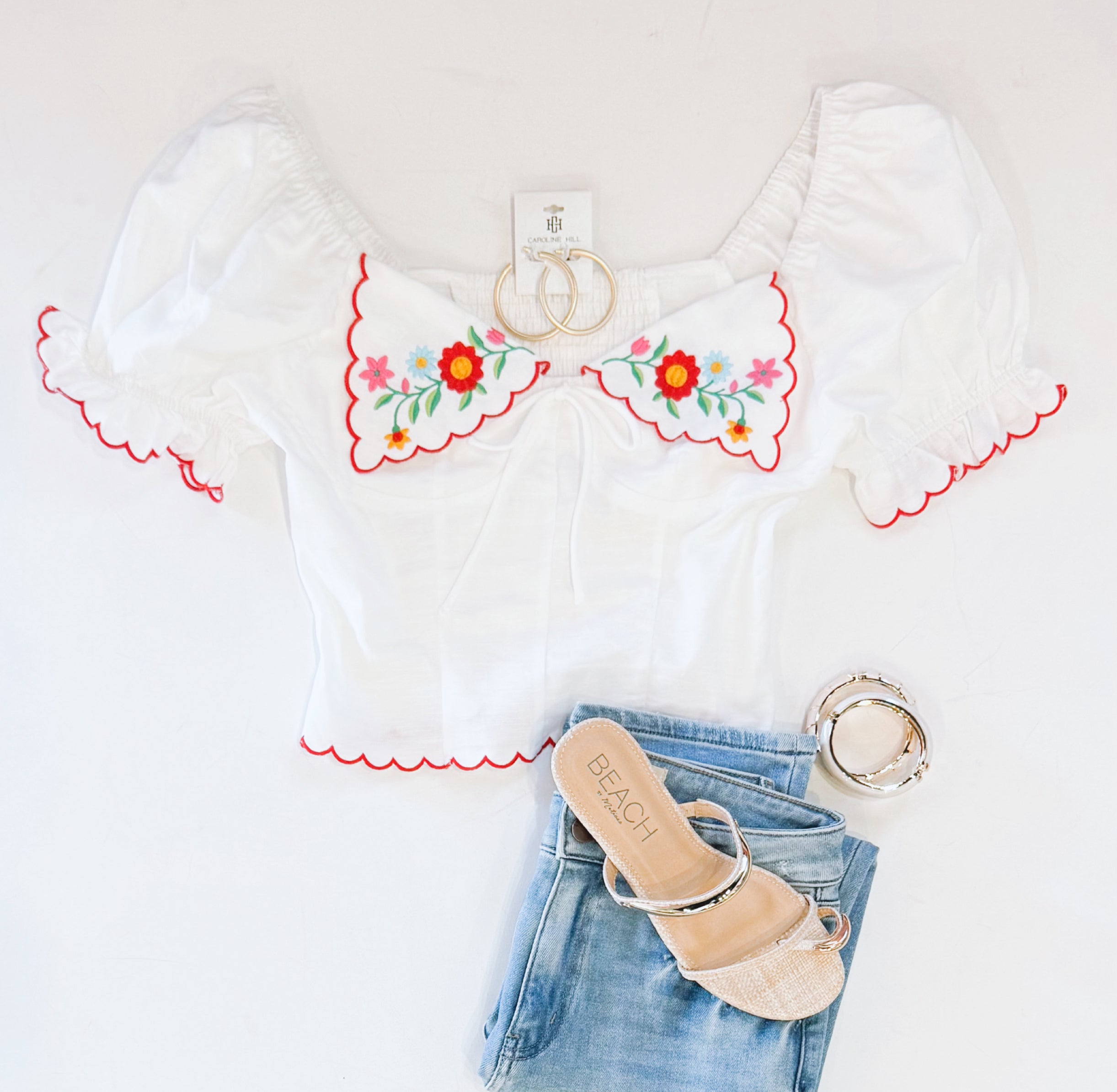 CANCUN EMBROIDERED CROP