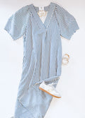 SEERSUCKER MIDI DRESS (NAVY)