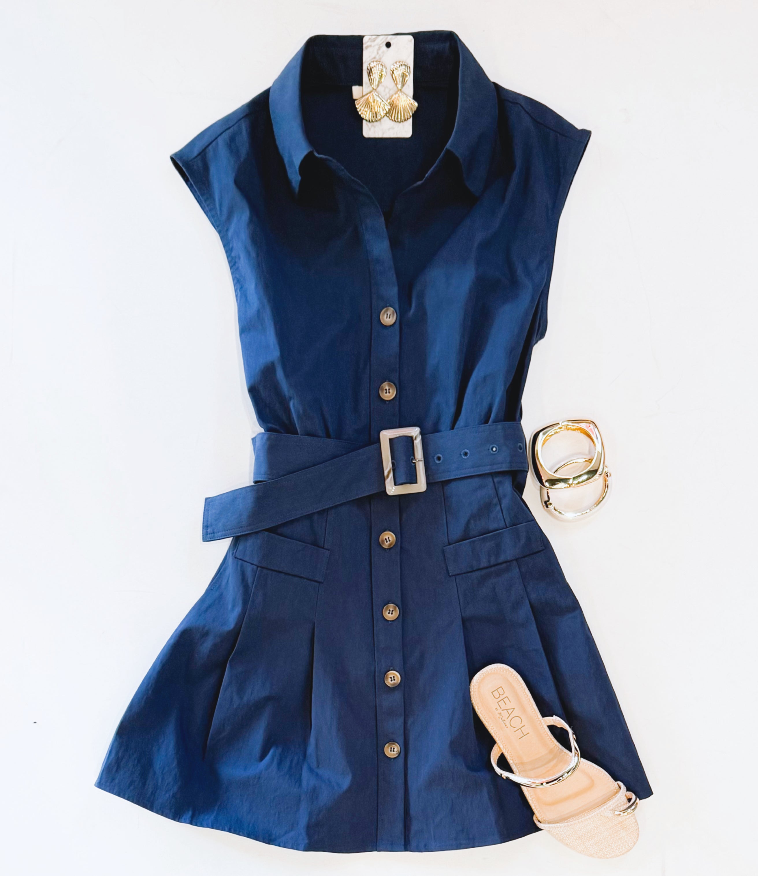AROUND TOWN BELTED DRESS