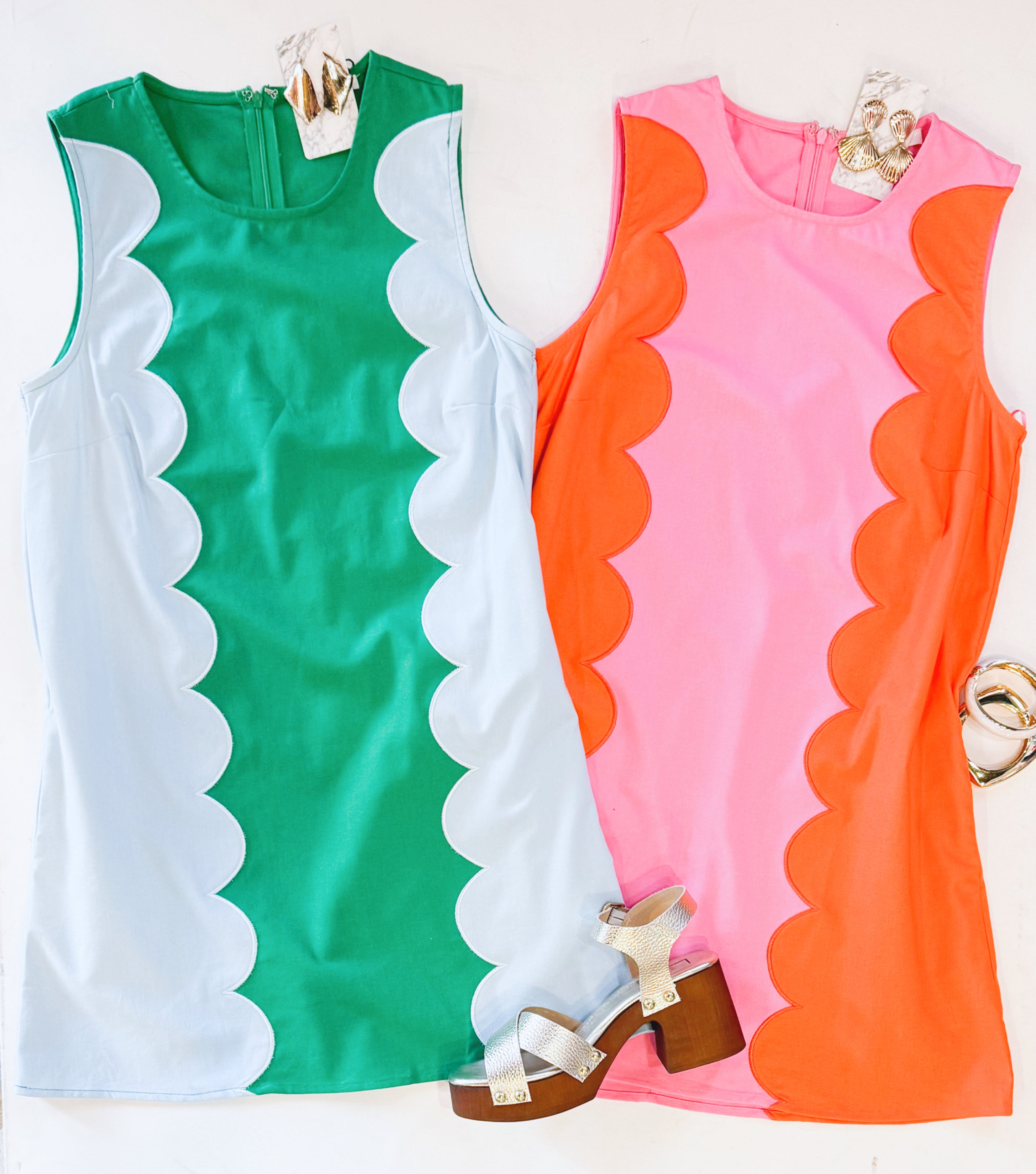 SPRING FLING SCALLOP DRESS (PINK)