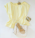 LIGHT LEMON PEPLUM TOP