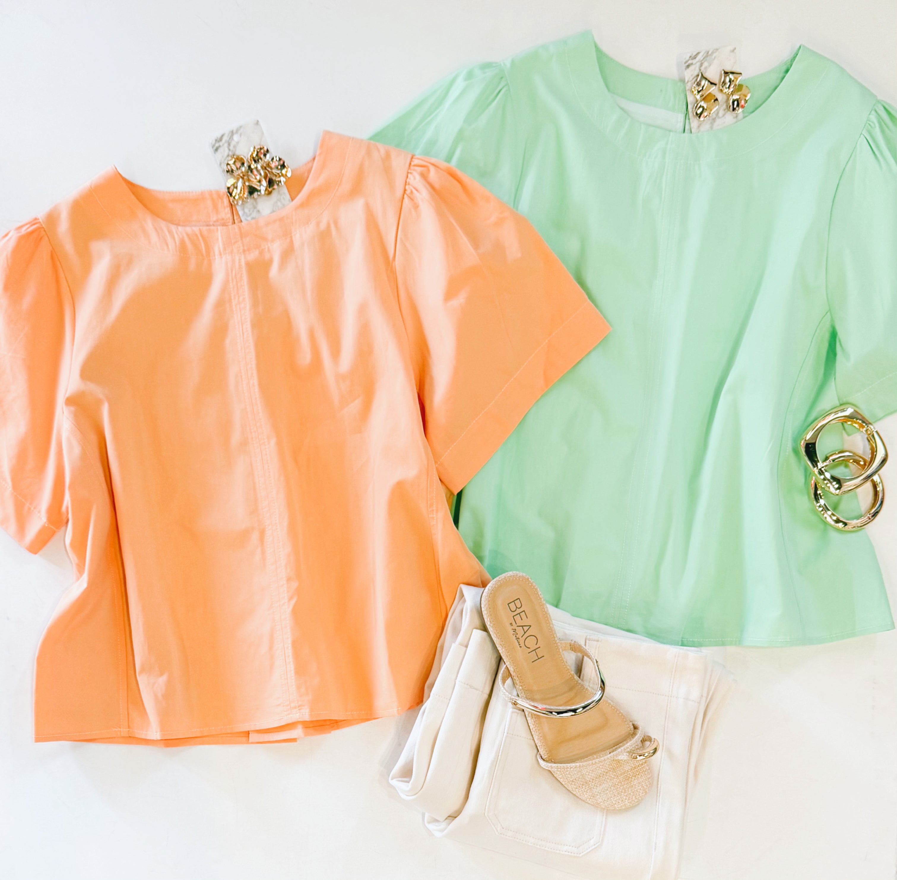 FRESH MINT POPLIN TOP