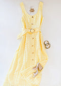 LEMONADE BELTED MIDI DRESS