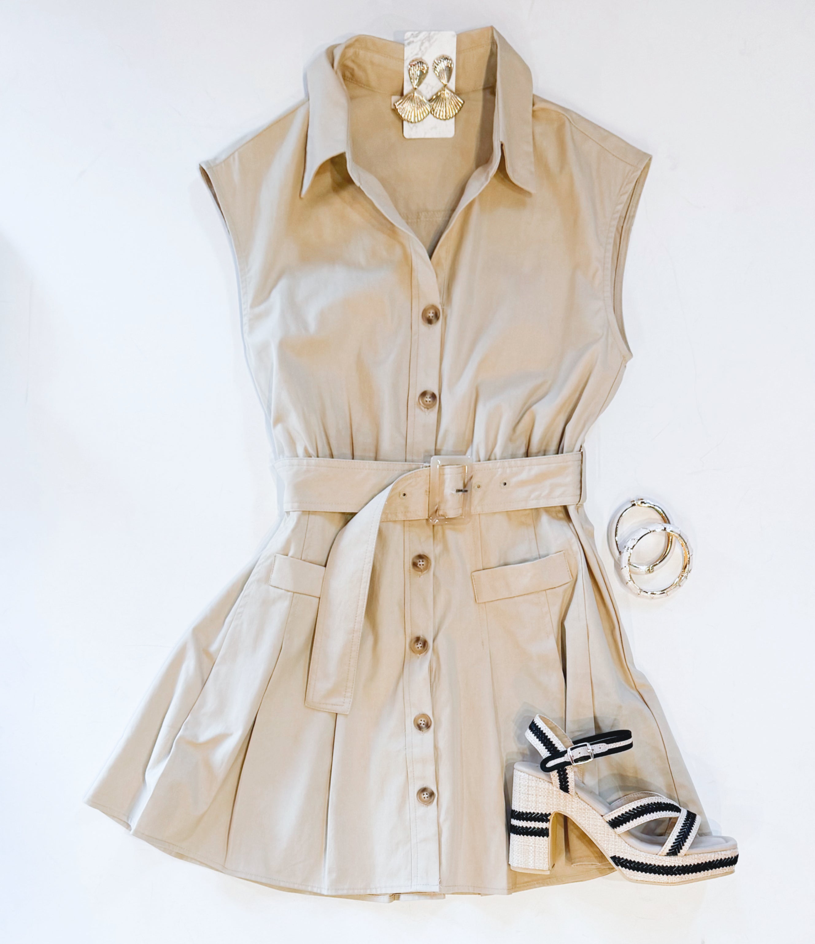 AROUND TOWN BELTED DRESS