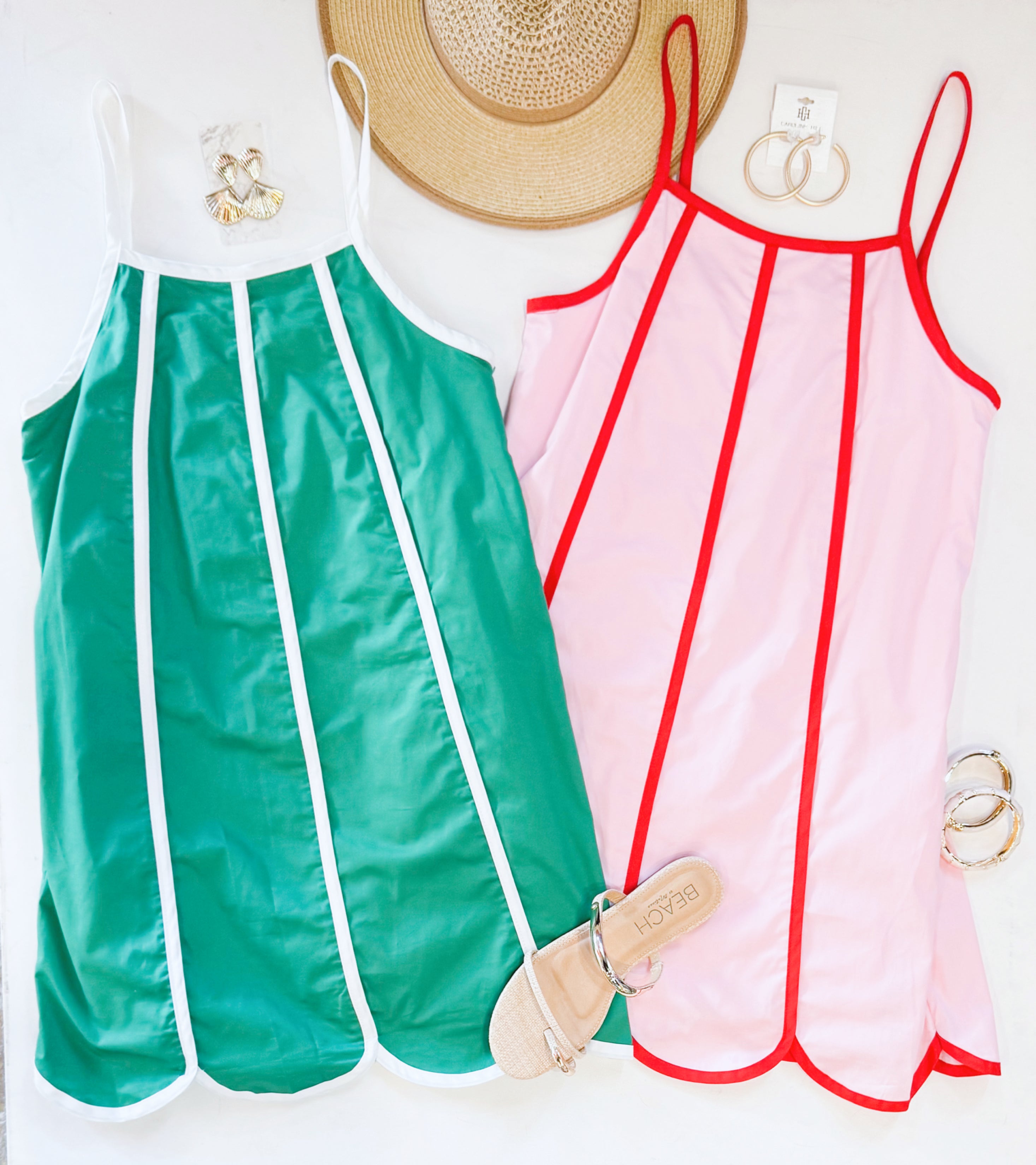 SHORELINE SCALLOP DRESS (KELLY GREEN)