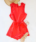 CORAL SANDS EMBROIDERED ROMPER
