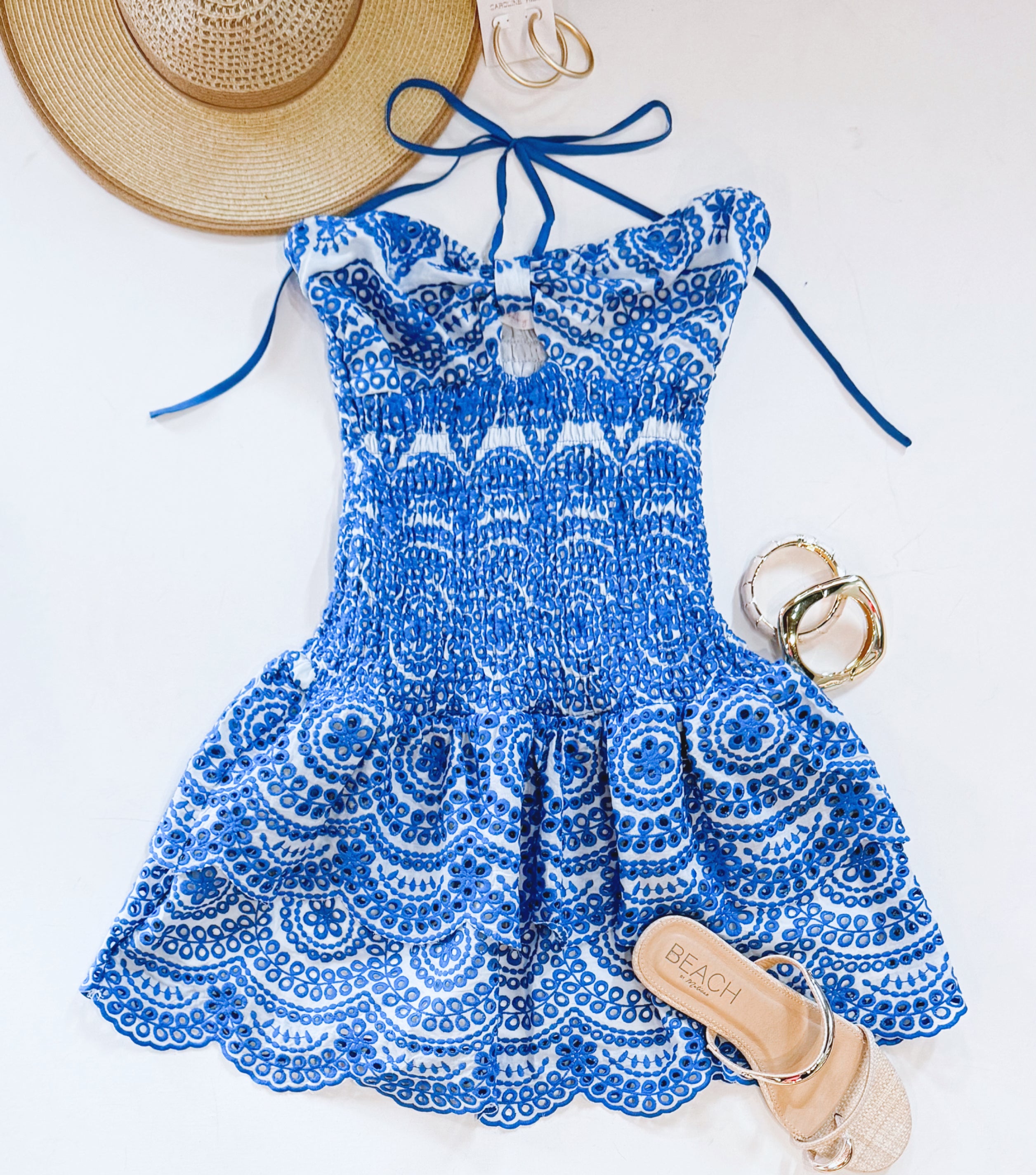 SANTORINI EYELET DRESS