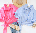 SO TWISTED SPRING BUTTONDOWN (SKY BLUE)