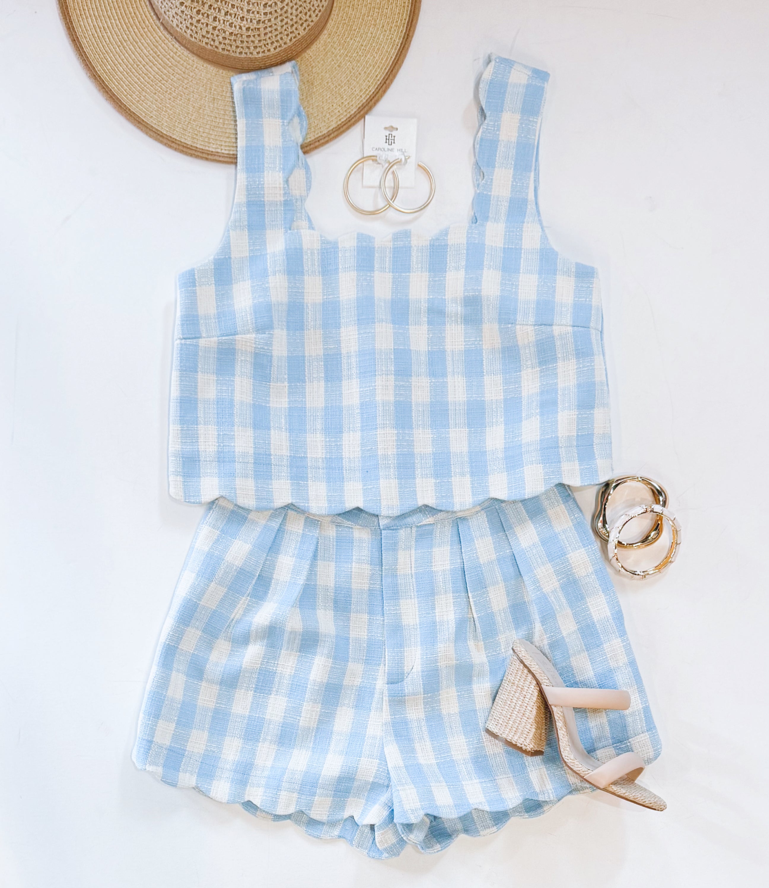 IN CHECK SCALLOP SET