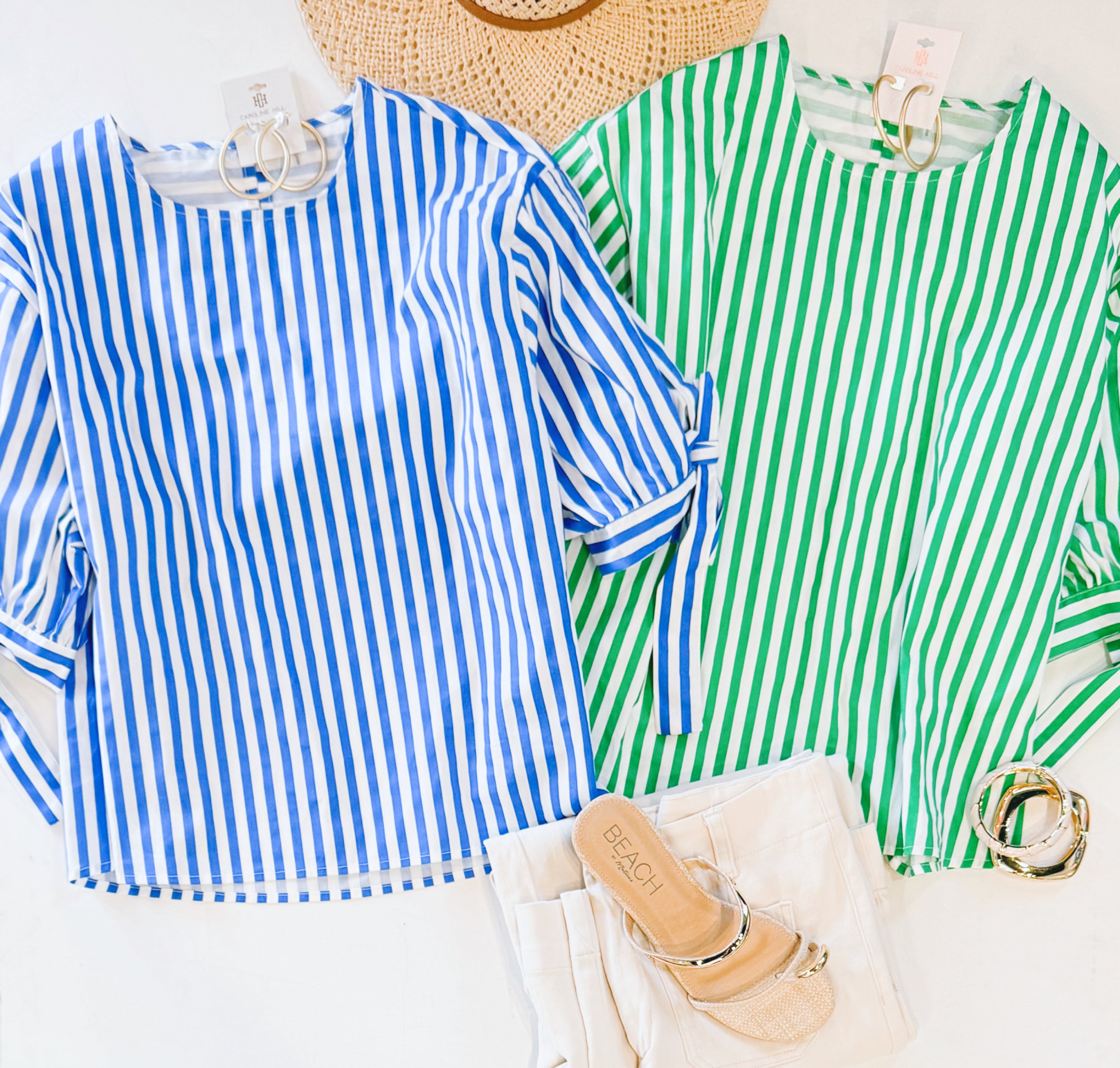 LITTLE MOMENTS STRIPE BLOUSE (COBALT)