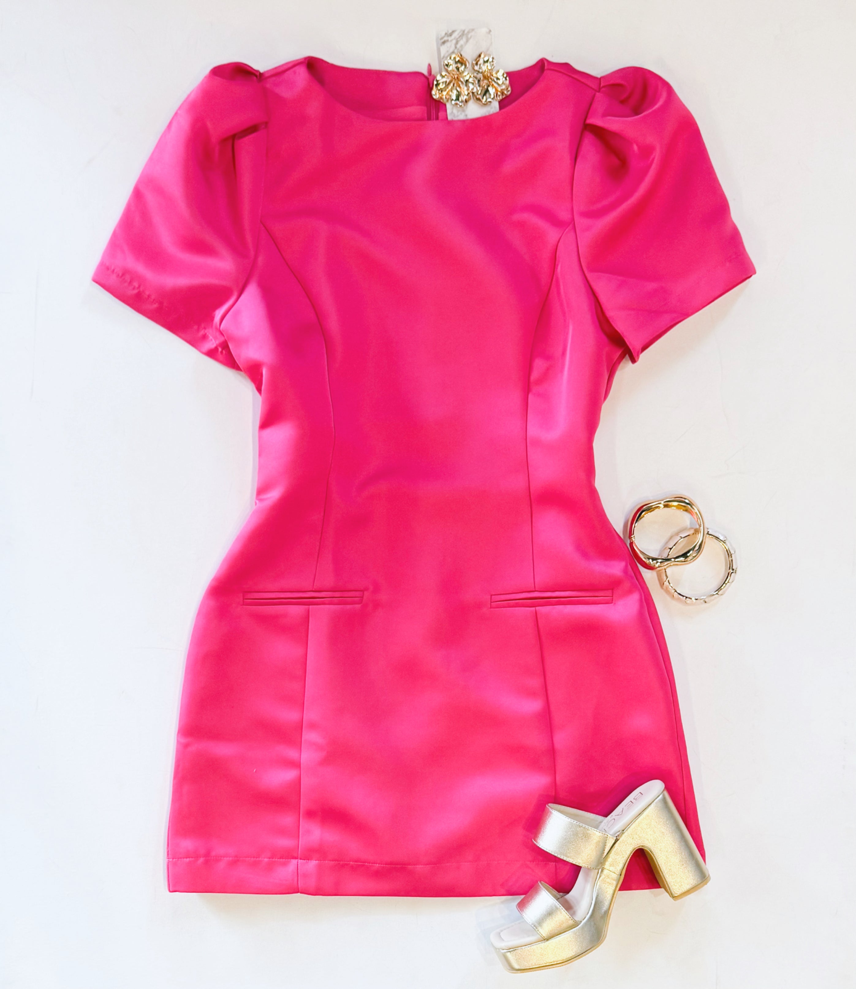 MOD PINK POCKET DRESS