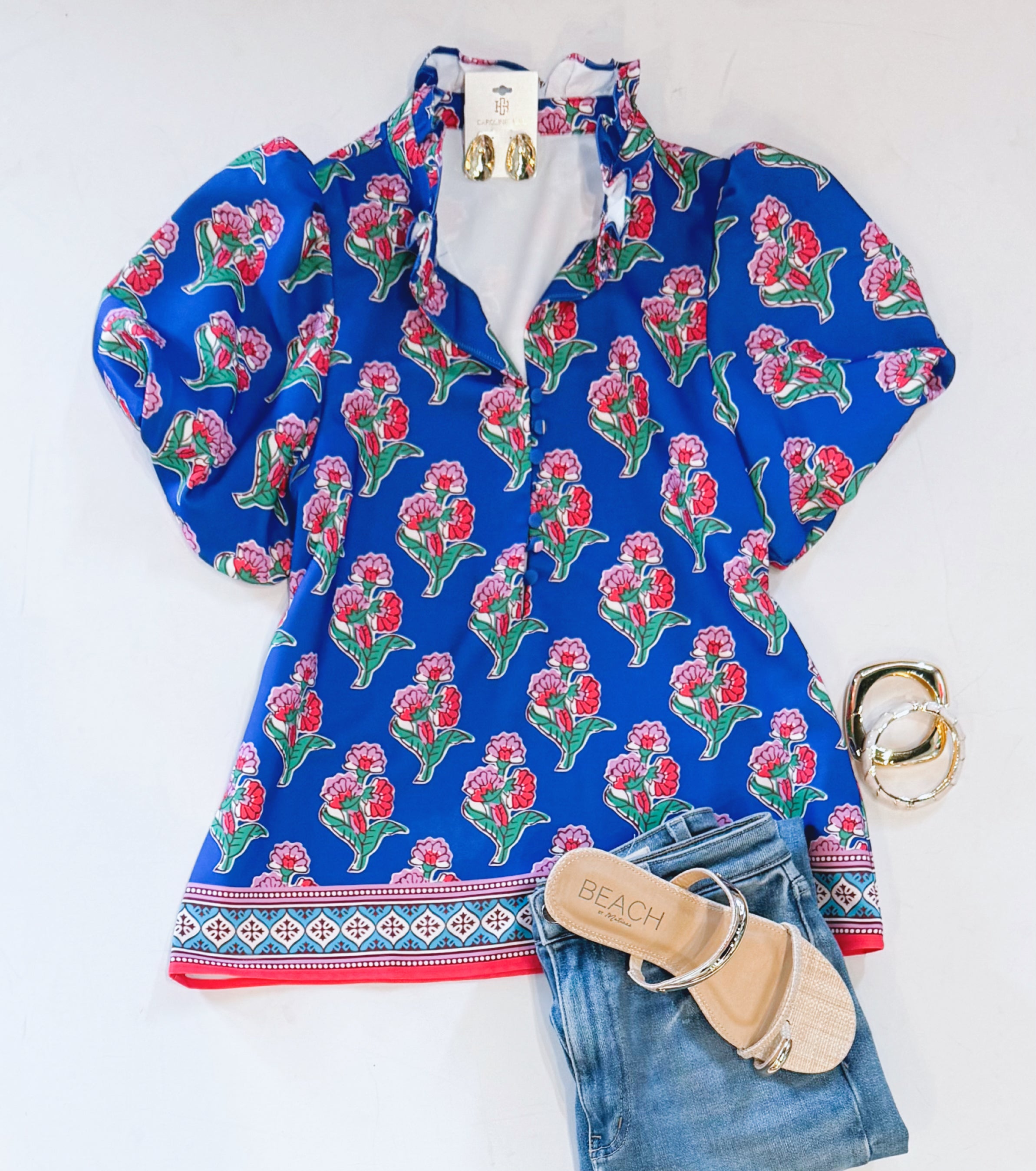 SUMMERS EDGE FLORAL TOP