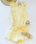 LEMONADE EMBROIDERED ROMPER