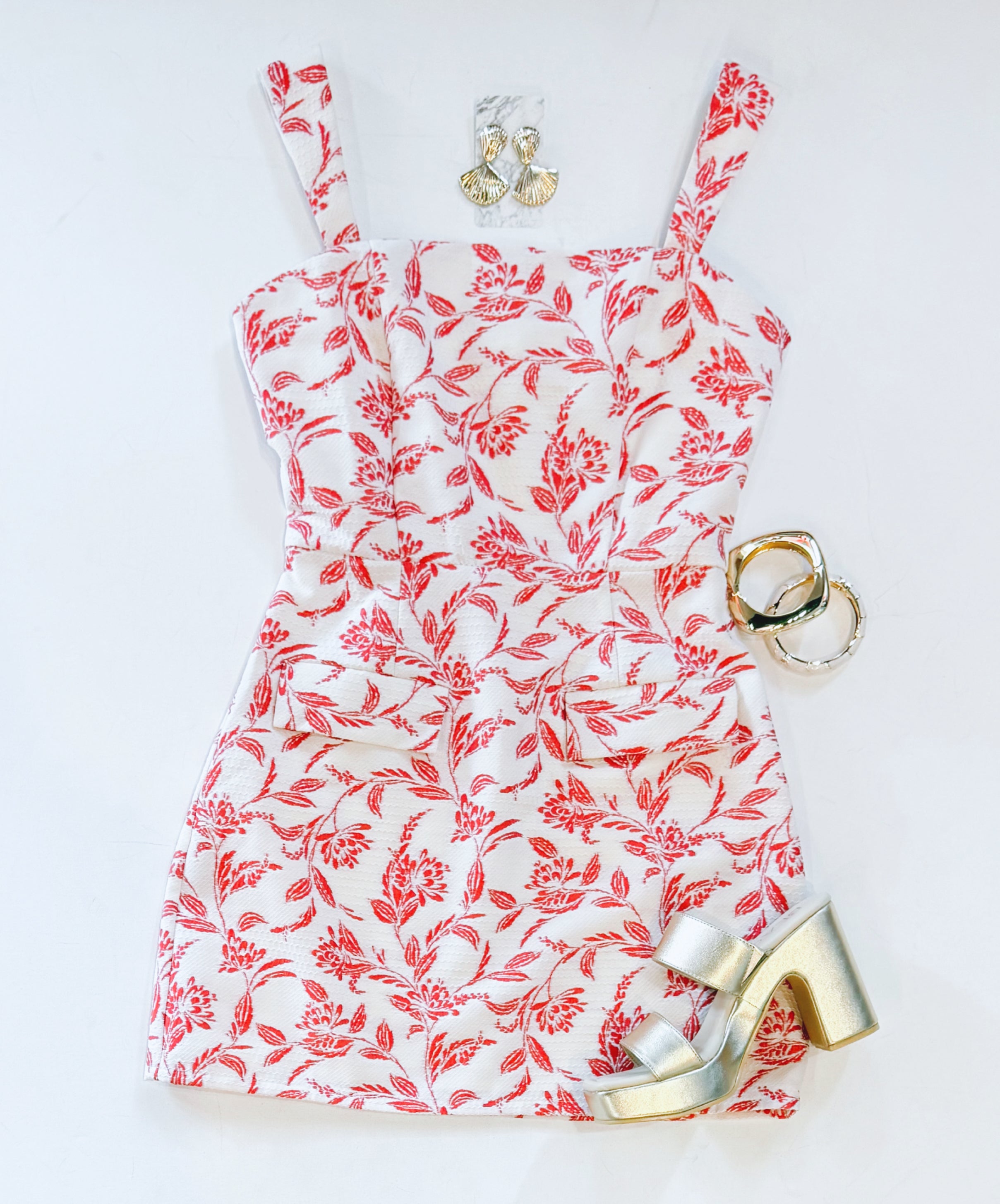 RED VINES POCKET DRESS