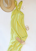 GREEN PALMS HALTER MIDI