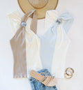 COASTAL CHIC HALTER KNIT (WHITE/BLUE)