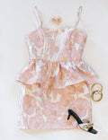 PINK POPPY BROCADE DRESS