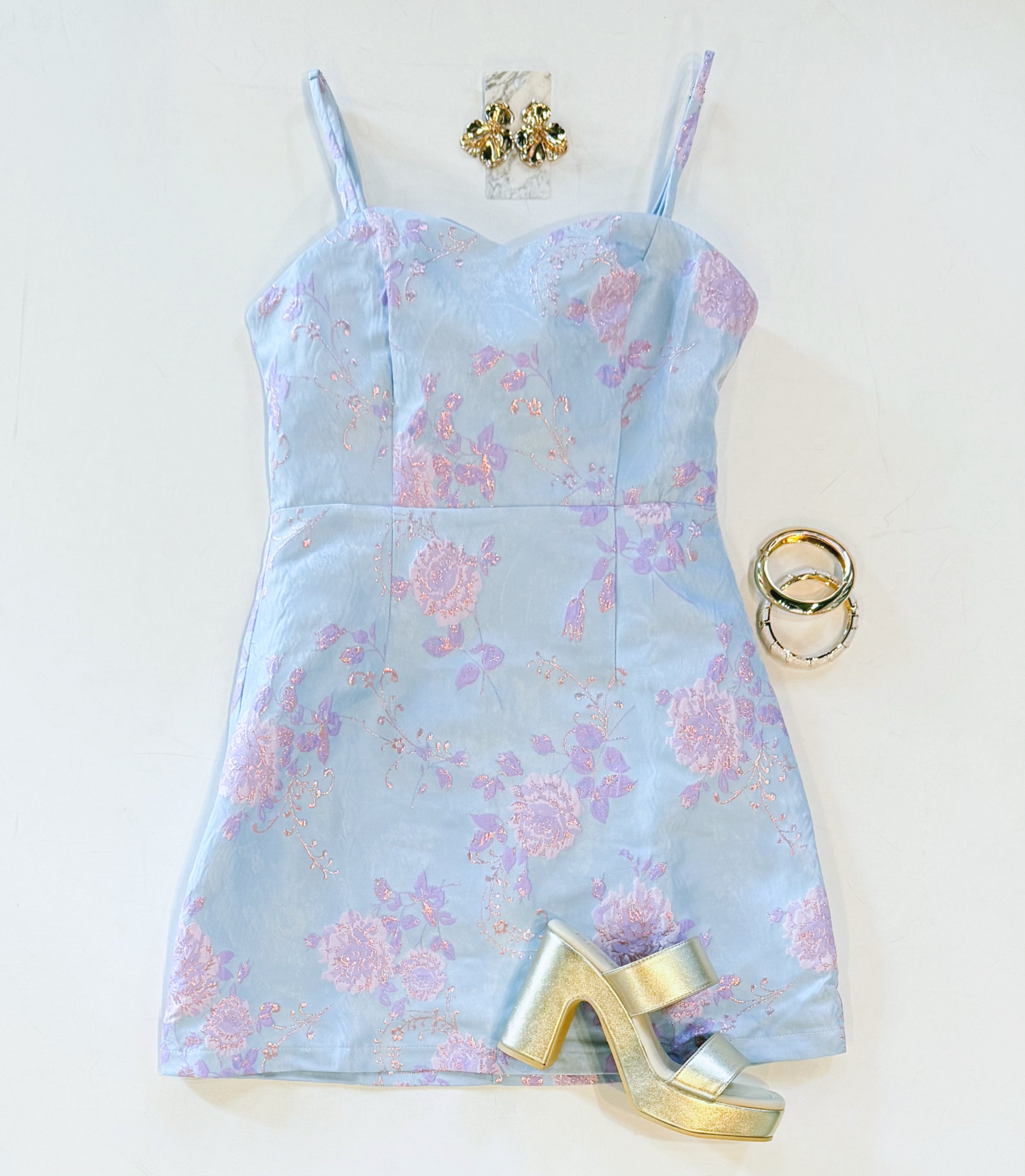 VIOLET WATERS BROCADE DRESS