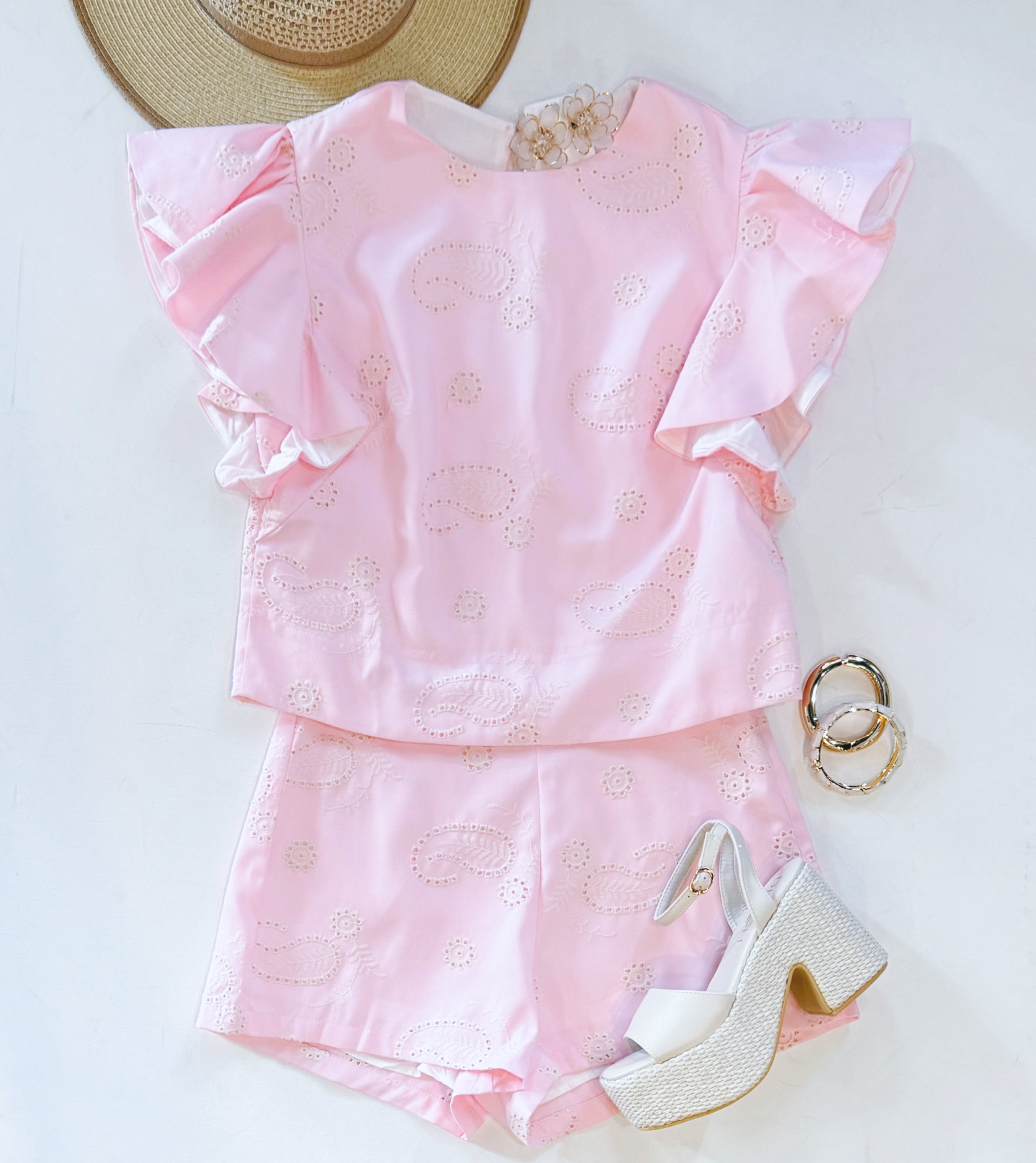 CHARLOTTE EMBROIDERED SHORT SET