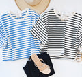 BEACHIN CROP TEE (COBALT)