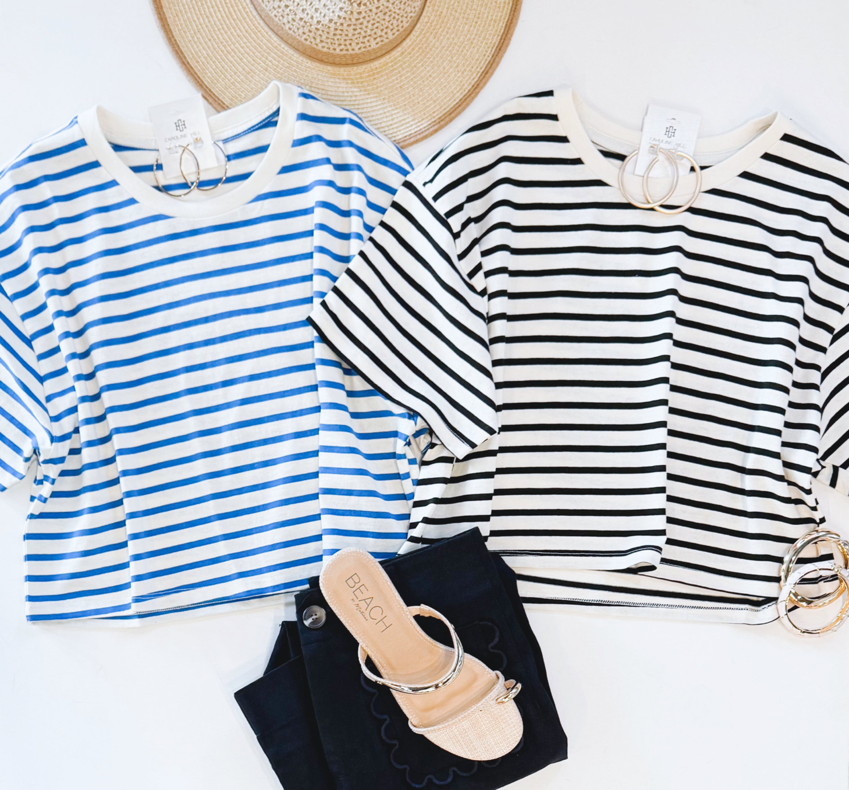 BEACHIN CROP TEE (COBALT)