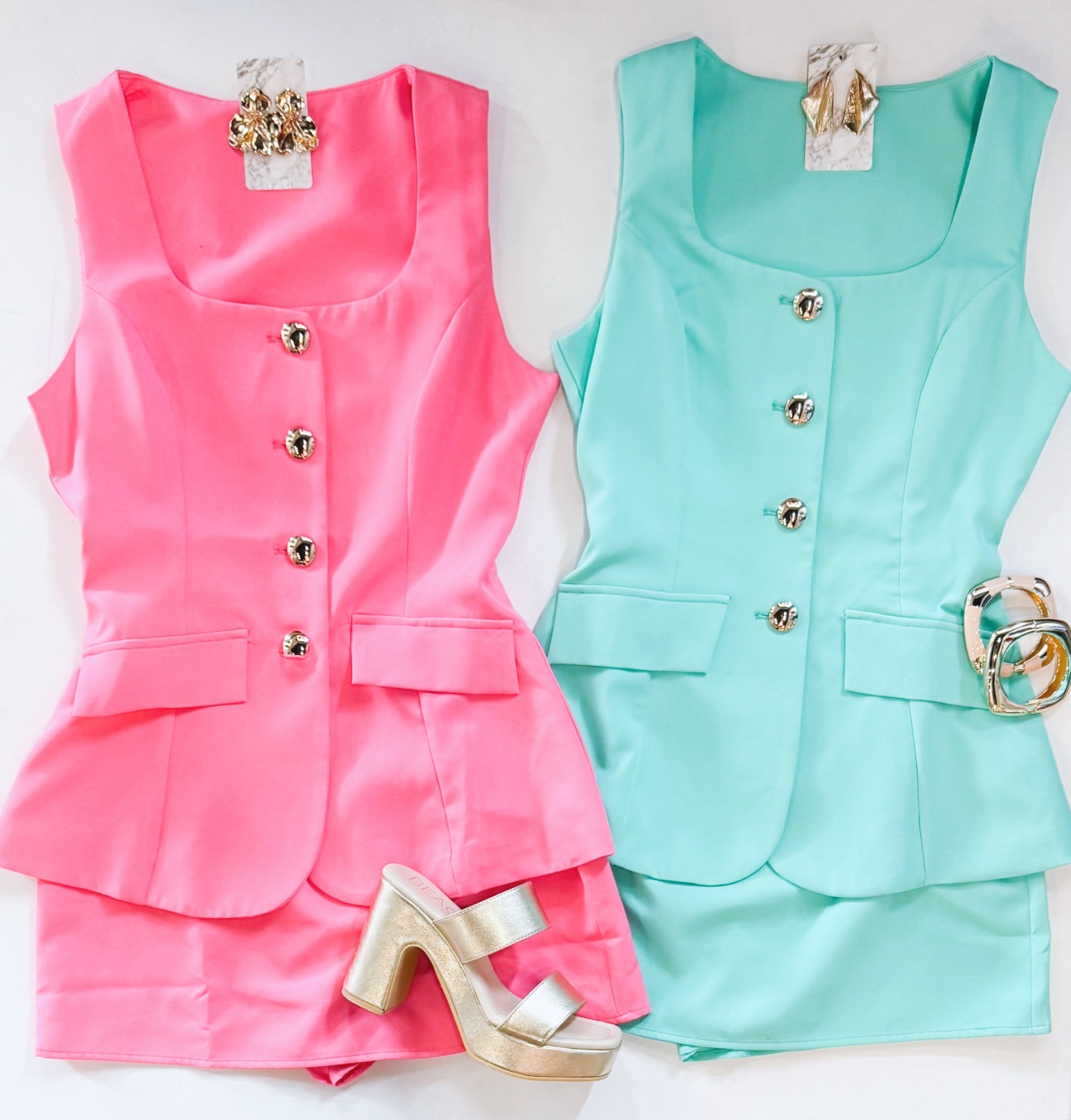 RISKY BUSINESS ROMPER (SEAGLASS)